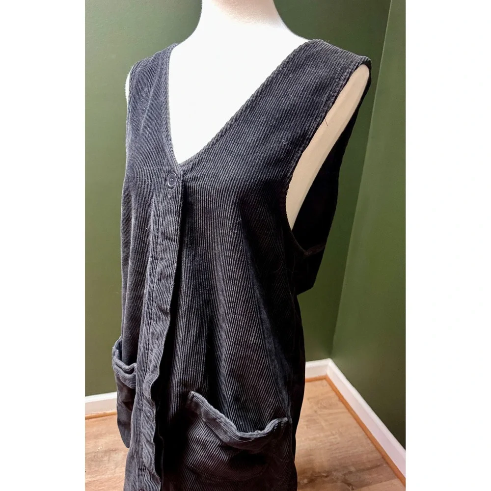 Vintage Urban Oasis Black Corduroy Dress Women's Size M - Picture 3 of 7